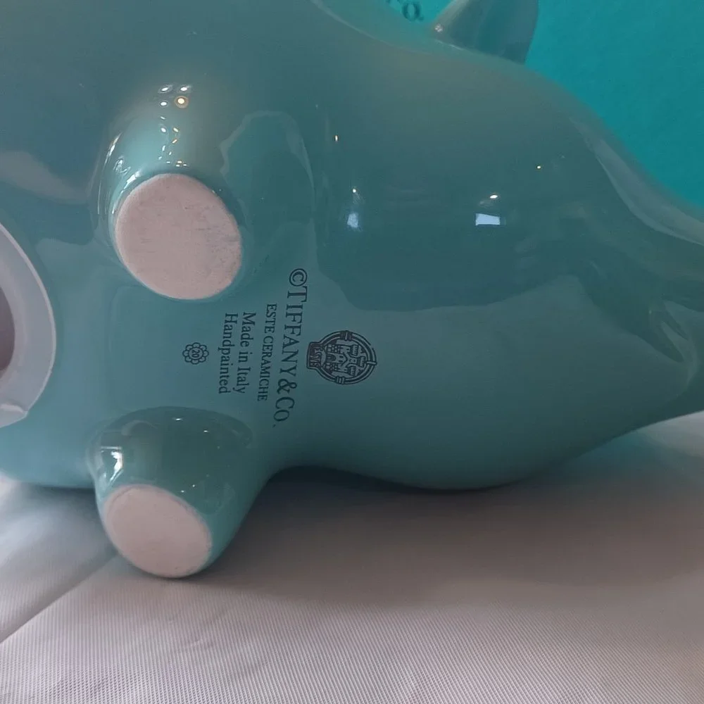 NEW Tiffany & Co Colorblock Piggy Bank in Earthenware - Picture 7 of 13